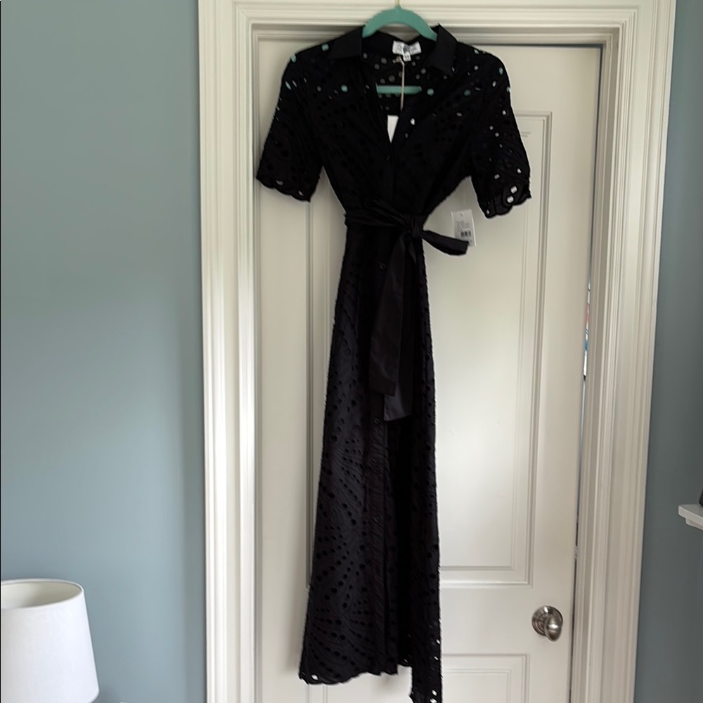 Everyone Loves the Weekend Black Eyelet Maxi Dress for Cocktail